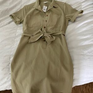 Army color button up dress from J Crew. Size 6